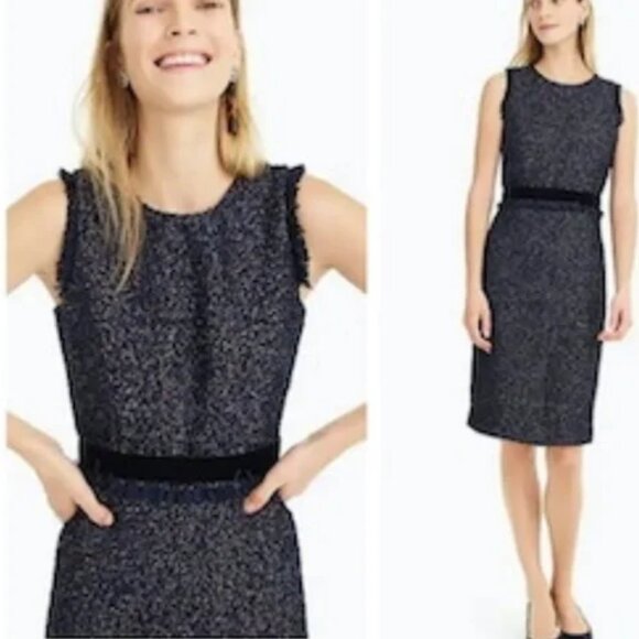 NWOT J. Crew Sparkle Tweed Sheath Dress in Sparkling Constellation – Size 8 - Picture 5 of 13